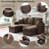 Merax Ecksofa U-förmiges Schlafsofa mit Staufunktion, Tagesbett Sofa Wohnzimmersofa aus Chenille-Bezug 1 Teile, 3-Sitzer-Ecksofa mit 2 Schubladen & 2 Hocker mit Stauraum, Polstersofa Bild 2
