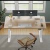 JUMMICO Schreibtisch elektrisch höhenverstellbar mit USB-Ladeanschluss, Beige, 120x60 cm Bild 2