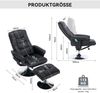 MODFU Massagesessel Massagesessel,Heizfunktion und Fußhocker (Massagesessel mit Kunstleder-Leder und 5-Kunstledernkt-Massagegerät – Drehbar, Heizfunktion, Fußhocker, Modernes Design) Bild 4