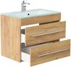 Badmöbel Vitro 750 mit Glaswaschbecken SoftClose eiche gold : Eiche Gold Bild 2