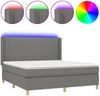 vidaXL Boxspringbett mit Matratze & LED Dunkelgrau 180x200 cm Stoff 3139054 Bild 2