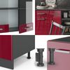 Küchenzeile R-Line Rot Hochglanz/Anthrazit 240 cm ohne Arbeitsplatte Vicco Bild 5