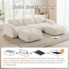 Sofa Modulsofa in Light Beige aus Chenille, rahmenlos, mit 2 Hockern und flexiblem Lounge-Design,76x281x171 cm Bild 5