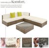 tectake Loungeset Rattan Sitzgruppe mit 2 extra Kissen, inkl. 8 Verbindungsklammern, (Gartenlounge-set Paris, 6-tlg, geeignet für Outdoor in Natur), wetterfest und UV-beständig, Dicke der Polster 10 cm Bild 3