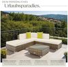 tectake Loungeset Rattan Sitzgruppe mit 2 extra Kissen, inkl. 8 Verbindungsklammern, (Gartenlounge-set Paris, 6-tlg, geeignet für Outdoor in Natur), wetterfest und UV-beständig, Dicke der Polster 10 cm Bild 4