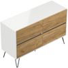 Kommode Dion 120cm 4 SoftClose Schubladen Weiß/Eiche Front : Oak Gold / Weiss hochglanz Bild 5
