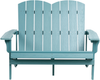 Beliani 'ADIRONDACK' Gartenbank, Kunstholz, Hellblau, 125 x 73 x 91 cm Bild 4