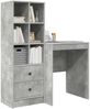 vidaXL Schreibtisch mit Schubladen mit Regal 2 pcs Beton Grau 3337340 Bild 3