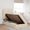 vidaXL Bett mit Stauraum und LED mit LED Creme 90 x 190 cm Polyester 3372388 Bild 4
