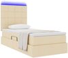 vidaXL Bett mit Stauraum und LED mit LED Creme 90 x 190 cm Polyester 3372388 Bild 3