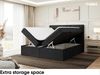 MEBLINI Boxspringbett KYLIAN 160x200 cm mit Bettkasten - H3/Schwarz Webstoff Polsterbett - Doppelbett mit Topper & Taschenfederkern-Matratze Bild 5
