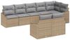 vidaXL Sofa Set mit Kissen 8 pcs Beige Poly Rattan 3346770 Bild 2