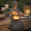 LED Solarleuchte BUDDHA aus Kunststoff in grau Bild 2