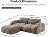 Flieks Modulares Sofa 2-Sitzer mit Hocker, Cloud Sofa mit runden Armlehnen, Chenille weich, rahmenlos bodennah, Lounge Sofa, Braun Bild 4