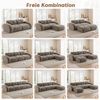 Flieks Modulares Sofa 2-Sitzer mit Hocker, Cloud Sofa mit runden Armlehnen, Chenille weich, rahmenlos bodennah, Lounge Sofa, Braun Bild 3