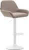 CLP 2er Set Barhocker Braga Stoff drehbar und höhenverstellbar,taupe weiß Bild 2