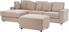 Rechtsseitiges Ecksofa mit Ottomane KOHLO Stoff Taupe Rechtsseitig Bild 4