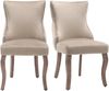 Esszimmerstuhl 2er-Set, Samt mit Knopfsteppung & Massivholzbeinen, 50x45x91 cm, Beige Bild 5