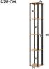 Flieks LED Standregal 26×26×165 cm, Bücherregal modern schwarz & Holzoptik, Regal mit 4 Ebenen, dreifarbige LED-Beleuchtung, Dekoregal schmal Bild 4
