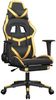 vidaXL Gaming-Stuhl mit Massage & Fußstütze Schwarz Golden Kunstleder 345436 Bild 2