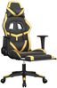 vidaXL Gaming-Stuhl mit Massage & Fußstütze Schwarz Golden Kunstleder 345436 Bild 3