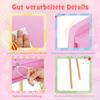 COSTWAY Schminktisch, Kinder Schminktisch mit LED-Beleuchtung, Holz Bild 4