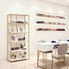 BarberPub Bücherregal Gold, Standregal mit 5 Ebenen, Büroregal mit Metallrahmen, Regal für Büro, Wohnzimmer, Schlafzimmer, Küche, Nagelstudio, 5166 Bild 2