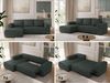 Ecksofa mit Schlaffunktion, Bettkasten und losen Kissen für das Wohnzimmer - TRENTINO - Dunkelgrau Stoff - links Bild 2