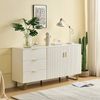 Merax Sideboard mit Gold-Akzenten, Zinklegierung-Griffe & Stahlbeine (160 L x 40 B x 81,5 H, 1 St), Kommode mit 2-Türiges und 3-Schubladen, Buffetschrank, Anrichte Bild 3