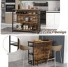 COSTWAY Bartisch, Küchenregal mit Weinregal & Gläserhalter, 120x60x101cm Bild 2