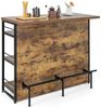 COSTWAY Bartisch, Küchenregal mit Weinregal & Gläserhalter, 120x60x101cm Bild 3