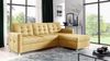 Ecksofa Sofa NURI Stoff Luis Gelb mit Schlaffunktion Ottomane Rechts Bild 1