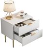 REDOM Nachttisch Kommode,Nightstand (Moderner Weißer Nachttisch mit 2 Schubladen und Metallbeinen – Eleganter Nachttisch für Schlafzimmer, robuster Stauraum, 1-St, 53 x 41,5) Bild 2