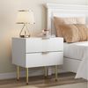 REDOM Nachttisch Kommode,Nightstand (Moderner Weißer Nachttisch mit 2 Schubladen und Metallbeinen – Eleganter Nachttisch für Schlafzimmer, robuster Stauraum, 1-St, 53 x 41,5) Bild 4