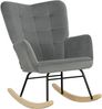Schaukelsessel 71x98x101 cm, gepolstert, Samtoptik dunkelgrau Bild 2
