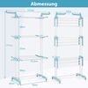 3-stufiger Wäscheständer zusammenklappbarer Wäschetrockner mit drehbaren Seitenflügeln 127 x 63 x 171 cm Blau Bild 2