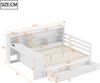 Kinderbett 140×200 cm mit Stauraum, Schreibtisch und Steckdose, Weiß, ohne Matratze Bild 4