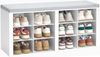 Schuhbank, Schuhregal mit Sitzfläche, Bank mit Ablage, Kissen, 12 Fächer, für Wohnzimmer, Flur, Schlafzimmer Bild 2
