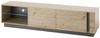 Großes TV-Lowboard mit Beleuchtung CARDIFF-61 in Eiche Artisan Nb. mit Absetzungen in Graphit grau, B/H/T: ca. 188/46/40 cm Bild 5