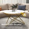 HOLTICO Couchtisch Runder Beistelltisch Wohnzimmertisch Sofatisch (1-St), Pflanzentisch Outdoor mit Marmormuster Bild 4