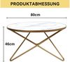 HOLTICO Couchtisch Runder Beistelltisch Wohnzimmertisch Sofatisch (1-St), Pflanzentisch Outdoor mit Marmormuster Bild 2