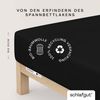 Schlafgut 'Casual' Spannbettlaken, für Matratzen bis 25 cm Höhe, 100% Bio-Baumwolle, Off-black, XL 180x200 cm - 200x200 cm Bild 4