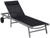 MERXX Gartenliege Tessin, Set, 1 Gartenliege mit Kopfkissen, mit Rollen, verstellbares Kopfteil, inkl. Kopfkissen Bild 3