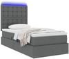 vidaXL LED-Speicherbett mit Matratze Dunkelgrau 90 x 190 cm Stoff 3372511 Bild 3