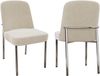 Esszimmerstuhl 2er-Set H 82 x T 48 x B 53 cm, Samt Beige, silberner Metallrahmen, modern-minimalistisch Bild 3