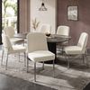 Esszimmerstuhl 2er-Set H 82 x T 48 x B 53 cm, Samt Beige, silberner Metallrahmen, modern-minimalistisch Bild 2