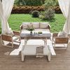 Merax Gartenlounge-Set für 6-7 Personen, PE-Rattan Sitzgruppe inkl. Beistelltisch, Gartensofa mit waschbaren Kissen, Beige Bild 2