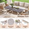 Merax Gartenlounge-Set für 6-7 Personen, PE-Rattan Sitzgruppe inkl. Beistelltisch, Gartensofa mit waschbaren Kissen, Beige Bild 5
