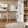 Hochbett 90x200 cm mit Ablageregal und Schrägleiter – Kinderbett in Weiß mit Sicherheitsgeländer Bild 3