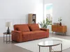 Vente-unique - FINORO Sofa Samt Rot - B 95 cm x H 90 cm x L 230 cm Bild 1